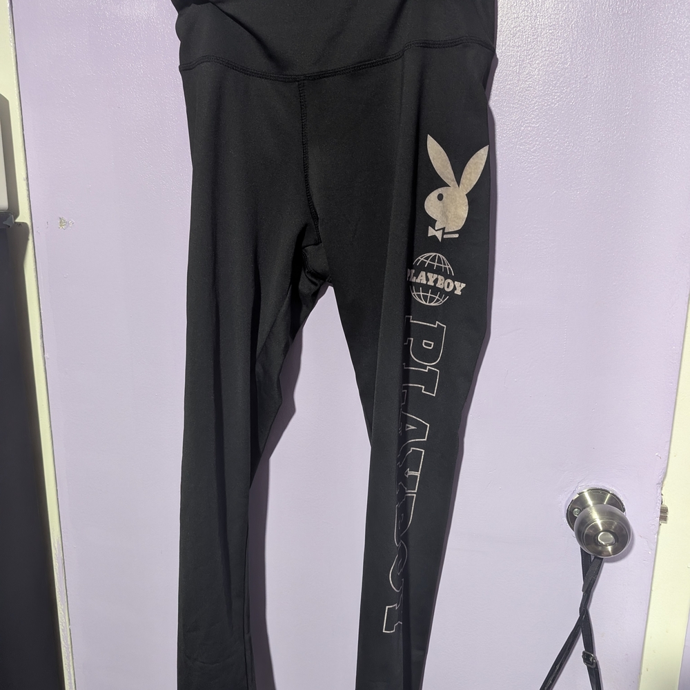 PLAYBOY Black Leggings with Logo